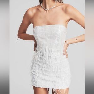 Retrofete Anastasia Sequin Feather Mini Dress